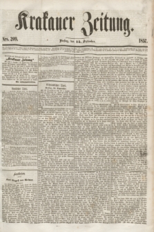 Krakauer Zeitung.[Jg.1], Nro. 209 (15 September 1857)