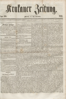 Krakauer Zeitung.[Jg.1], Nro. 210 (16 September 1857) + dod.