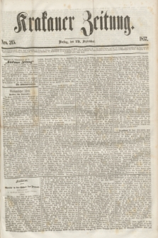 Krakauer Zeitung.[Jg.1], Nro. 215 (22 September 1857) + dod.