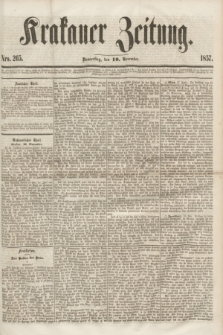 Krakauer Zeitung.[Jg.1], Nro. 265 (19 November 1857)