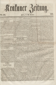 Krakauer Zeitung.[Jg.1], Nro. 274 (30 November 1857) + dod.