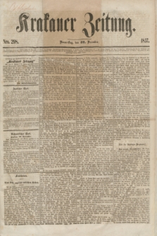 Krakauer Zeitung.[Jg.1], Nro. 298 (31 December 1857)