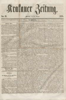 Krakauer Zeitung.Jg.2, Nro. 26 (3 Februar 1858) + dod.