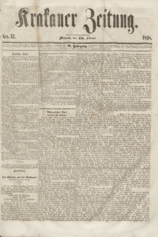 Krakauer Zeitung.Jg.2, Nro. 32 (10 Februar 1858)