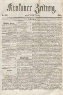 Krakauer Zeitung.Jg.2, Nro. 214 (20 September 1858)