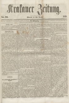 Krakauer Zeitung.Jg.2, Nro. 286 (15 December 1858)