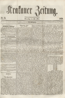 Krakauer Zeitung.Jg.3, Nr. 73 (31 März 1859)
