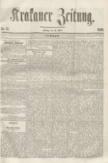 Krakauer Zeitung.Jg.3, Nr. 74 (1 April 1859)