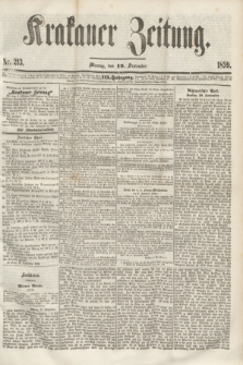 Krakauer Zeitung.Jg.3, Nr. 213 (19 September 1859)