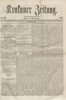 Krakauer Zeitung.Jg.3, Nr. 219 (26 September 1859)