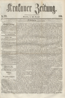 Krakauer Zeitung.Jg.3, Nr 222 (29 Seprember 1859)