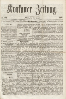 Krakauer Zeitung.Jg.3, Nr. 274 (30 November 1859) + dod.