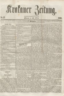 Krakauer Zeitung.Jg.4, Nr. 37 (15 Februar 1860)