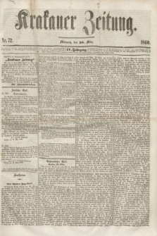 Krakauer Zeitung.Jg.4, Nr. 72 (28 März 1860) + dod.