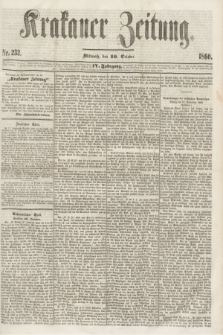 Krakauer Zeitung.Jg.4, Nr. 232 (10 October 1860)