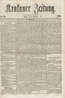 Krakauer Zeitung.Jg.4, Nr. 253 (5 November 1860)