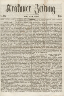 Krakauer Zeitung.Jg.4, Nr. 258 (10 November 1860) + dod.