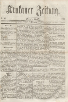 Krakauer Zeitung.Jg.5, Nr. 58 (11 März 1861) + dod.
