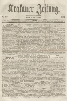 Krakauer Zeitung.Jg.5, Nr. 265 (18 November 1861)