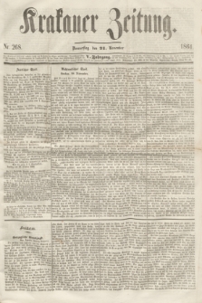 Krakauer Zeitung.Jg.5, Nr. 268 (21 November 1861)