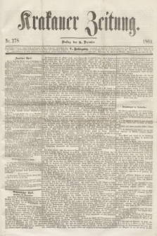 Krakauer Zeitung.Jg.5, Nr. 278 (3 December 1861)
