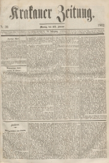 Krakauer Zeitung.Jg.6, Nr. 39 (17 Februar 1862)