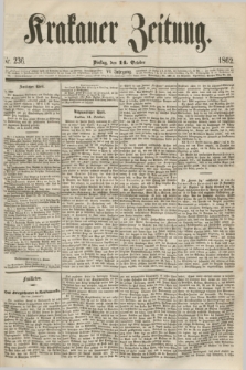 Krakauer Zeitung.Jg.6, Nr. 236 (14 October 1862)