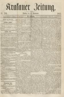Krakauer Zeitung.Jg.7, Nr. 209 (15 September 1863)