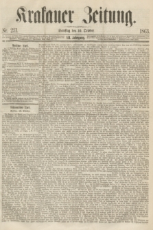 Krakauer Zeitung.Jg.7, Nr. 231 (10 October 1863)
