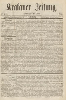 Krakauer Zeitung.Jg.7, Nr. 241 (22 October 1863)