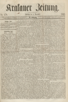 Krakauer Zeitung.Jg.7, Nr. 278 (4 December 1863)