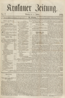 Krakauer Zeitung.Jg.8, Nr. 7 (11 Jänner 1864)