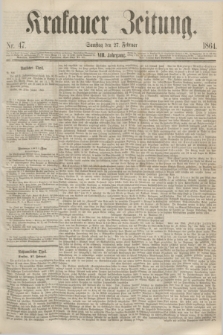 Krakauer Zeitung.Jg.8, Nr. 47 (27 Februar 1864)