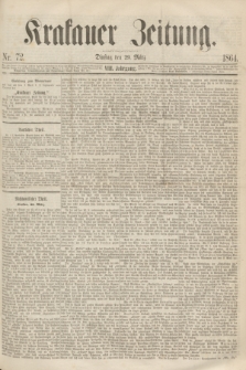 Krakauer Zeitung.Jg.8, Nr. 72 (29 März 1864)