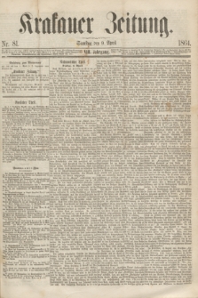 Krakauer Zeitung.Jg.8, Nr. 81 (9 April 1864)
