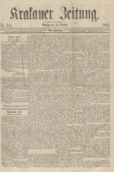 Krakauer Zeitung.Jg.8, Nr. 244 (24 October 1864)