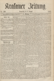 Krakauer Zeitung.Jg.9, Nr. 198 (31 August 1865)