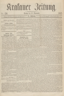 Krakauer Zeitung.Jg.9, Nr. 216 (22 September 1865)