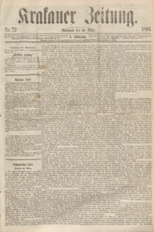 Krakauer Zeitung.Jg.10, Nr. 72 (28 März 1866)