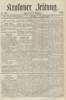 Krakauer Zeitung.Jg.10, Nr. 219 (26 September 1866) + dod.