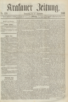 Krakauer Zeitung.Jg.10, Nr. 220 (27 September 1866)
