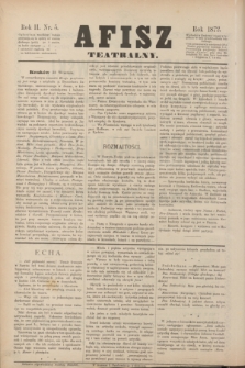 Afisz Teatralny.R.2, nr 5 (28 września 1872) + dod.