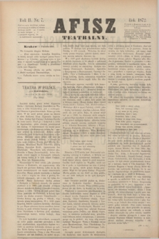 Afisz Teatralny.R.2, nr 7 (1 października 1872) + dod.