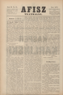 Afisz Teatralny.R.2, nr 13 (12 października 1872) + dod.