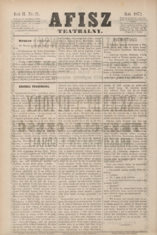 Afisz Teatralny.R.2, nr 21 (27 października 1872) + dod.