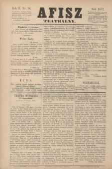 Afisz Teatralny.R.2, nr 36 (23 listopada 1872) + dod.