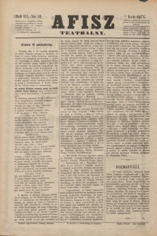Afisz Teatralny.R.3, nr 11 (19 października 1873) + dod.