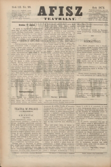 Afisz Teatralny.R.3, nr 98 (17 marca 1874) + dod.