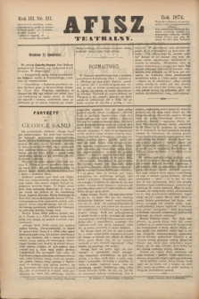 Afisz Teatralny.R.3, nr 111 (11 kwietnia 1874) + dod.