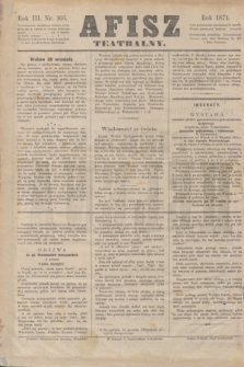 Afisz Teatralny.R.3, nr 166 (26 września 1874) + dod.